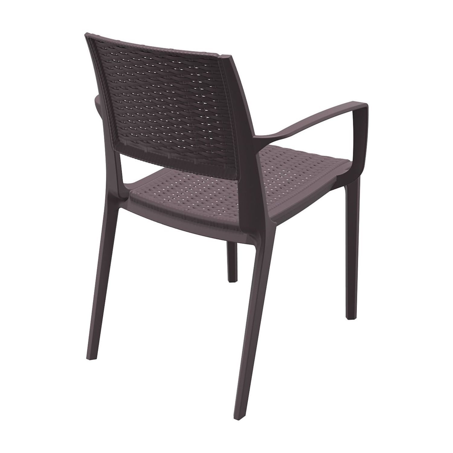 32 Brown Outdoor Patio Wickerlook Dining Arm Chair