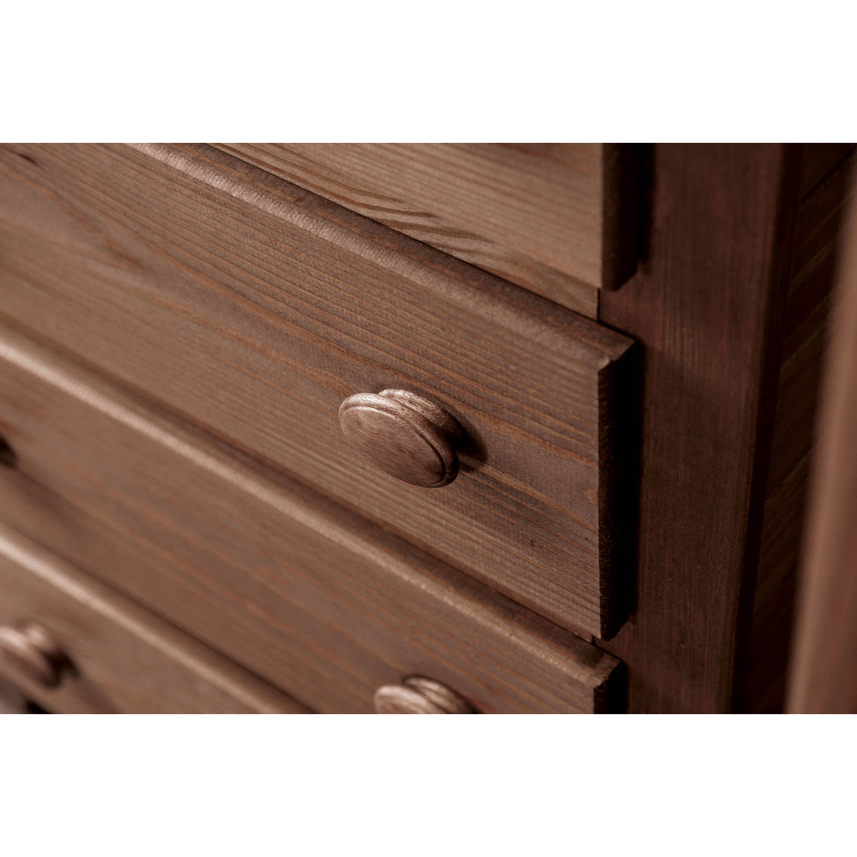 Wooden Rustic Style 5-drawer Chest in Mahogany Finish