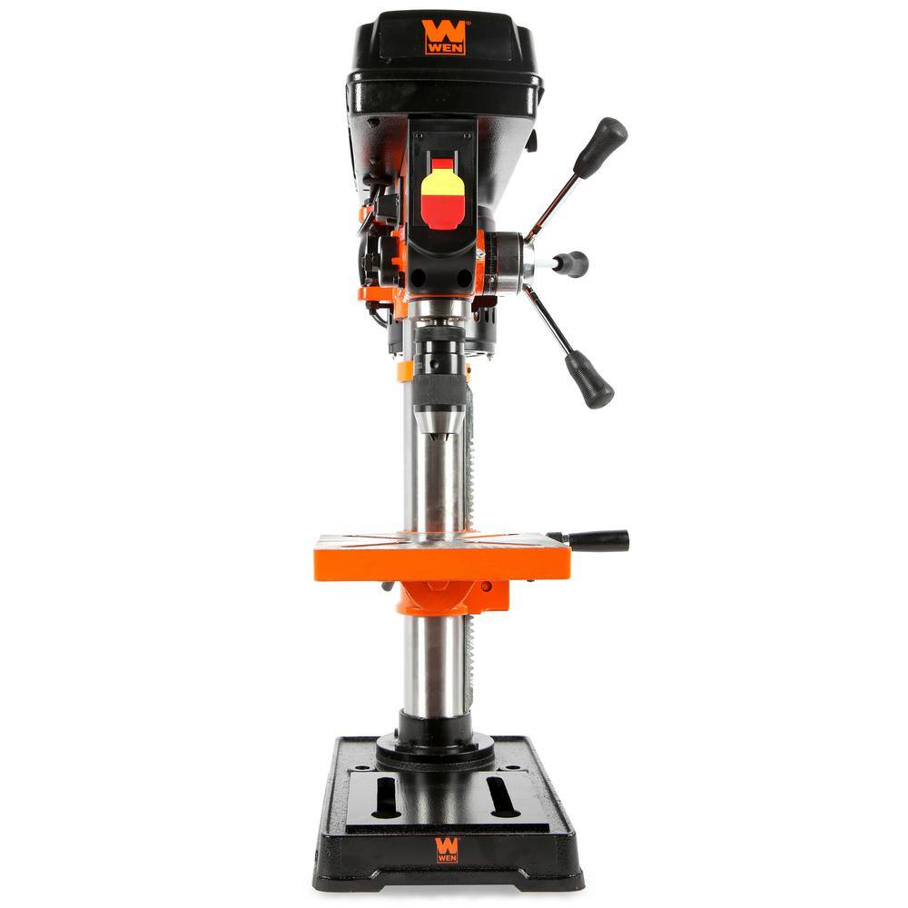 WEN 3.2 Amp 10 in. 5-Speed Cast Iron Benchtop Drill Press with Laser and 12 in. Keyless Chuck 4211