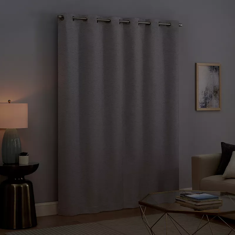 eclipse Octavia and Gareth Embroidered Blackout Thermaback Set of 4 Window Curtain Panels