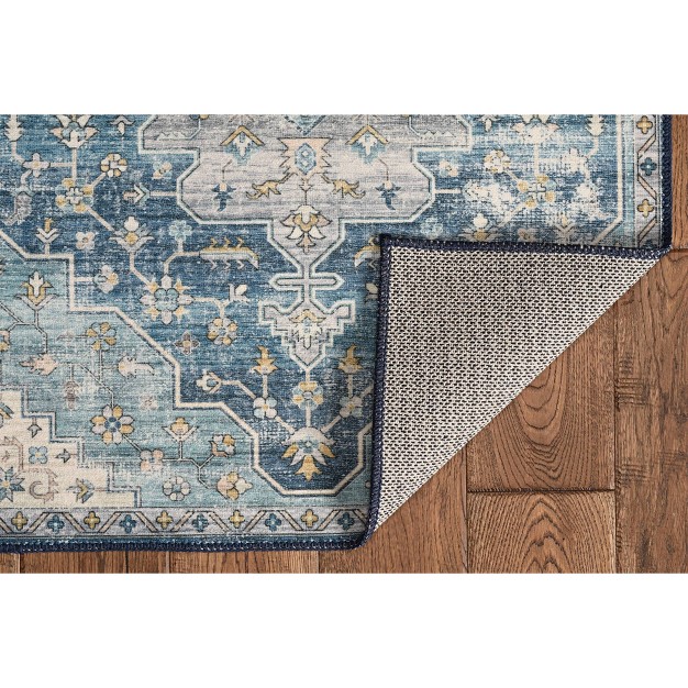 Washable Sariah Rug Teal ivory Linon