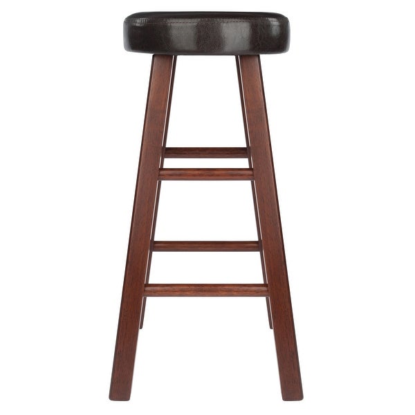 Maria Cushion Seat Counter Stool， 2-Pc Set， Espresso and Walnut