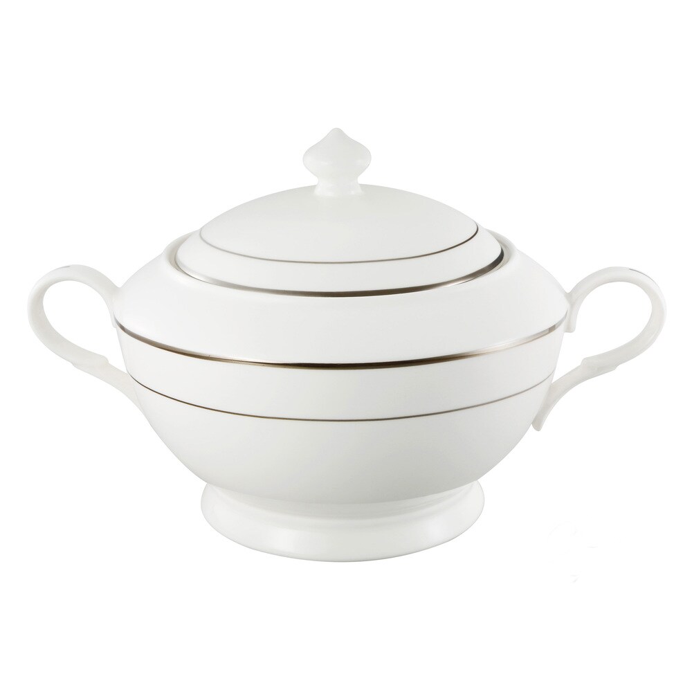 Lorren Home Trends La Luna Platinum Tone Bone China Soup Tureen