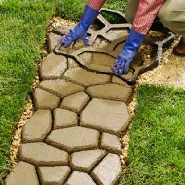 Yard Elements Concrete Stepping Stone Molds Reusable DIY Paver Pathway Maker for Gardens Walkways Outdoor Patios (Mold 6) 01-0762