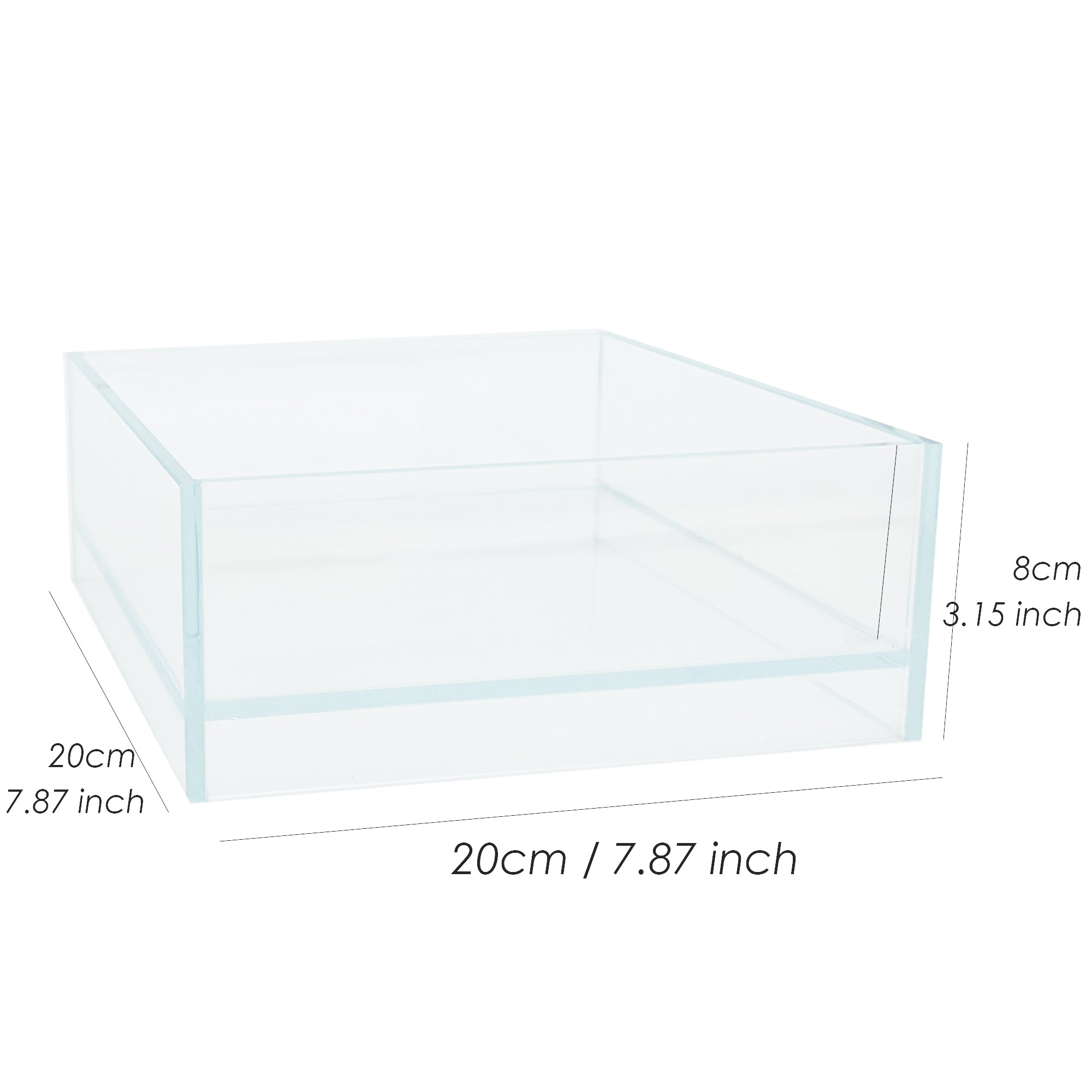 HIRO Aquatics Nano Shallow Rimless Glass Aquarium， low-iron glass， for Wabi kusa， Little Pond， Terra base and Nano Terrarium