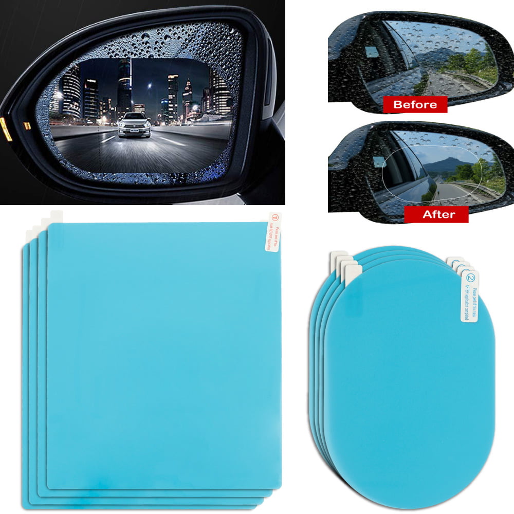 Miuline 8 Pieces Car Rearview Mirror Film Rainproof Waterproof Mirror Film Anti Fog Nano Coating Car Film For Car Mirrors Side Windows