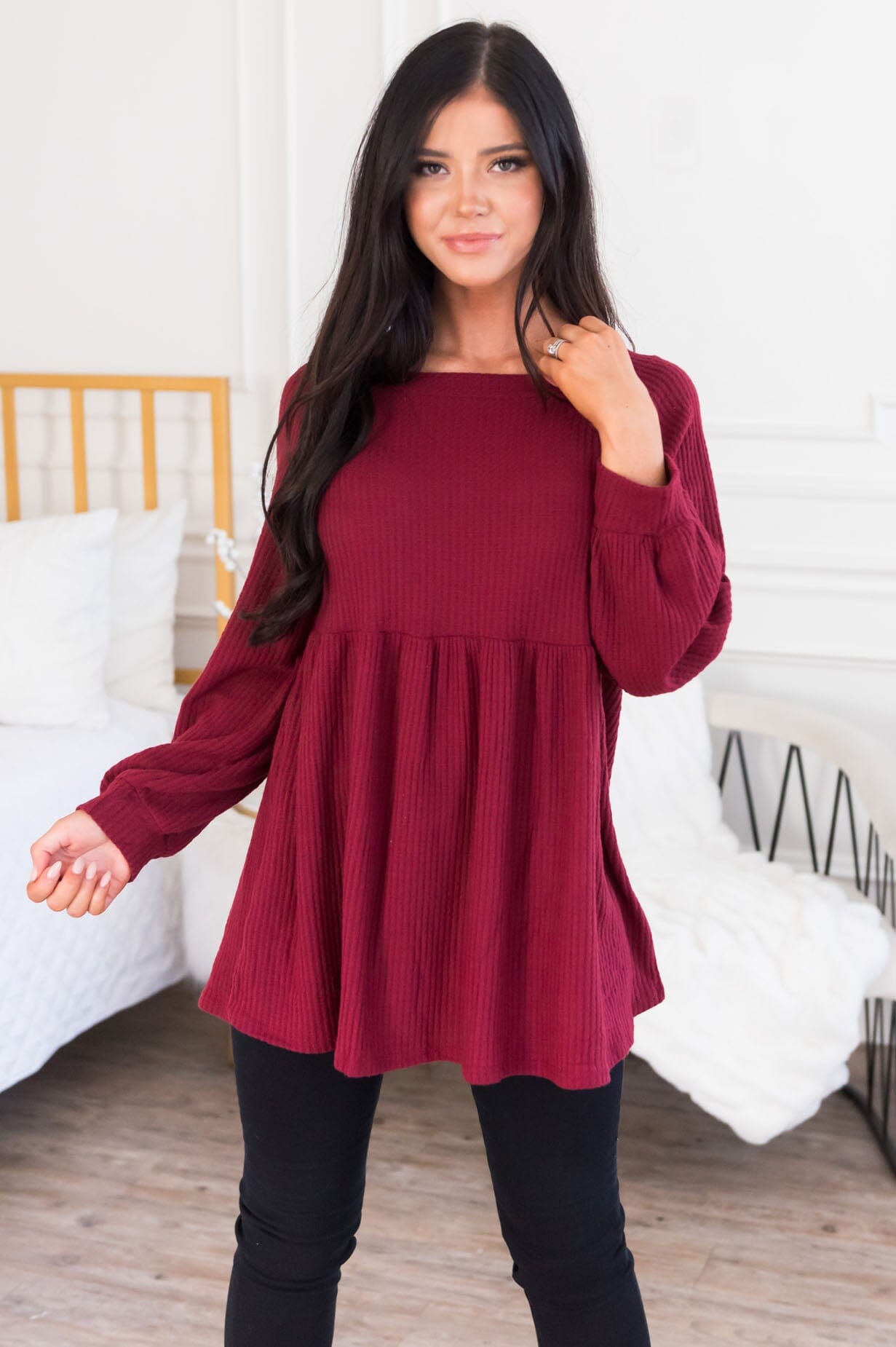 She's So Classy Modest Babydoll Top