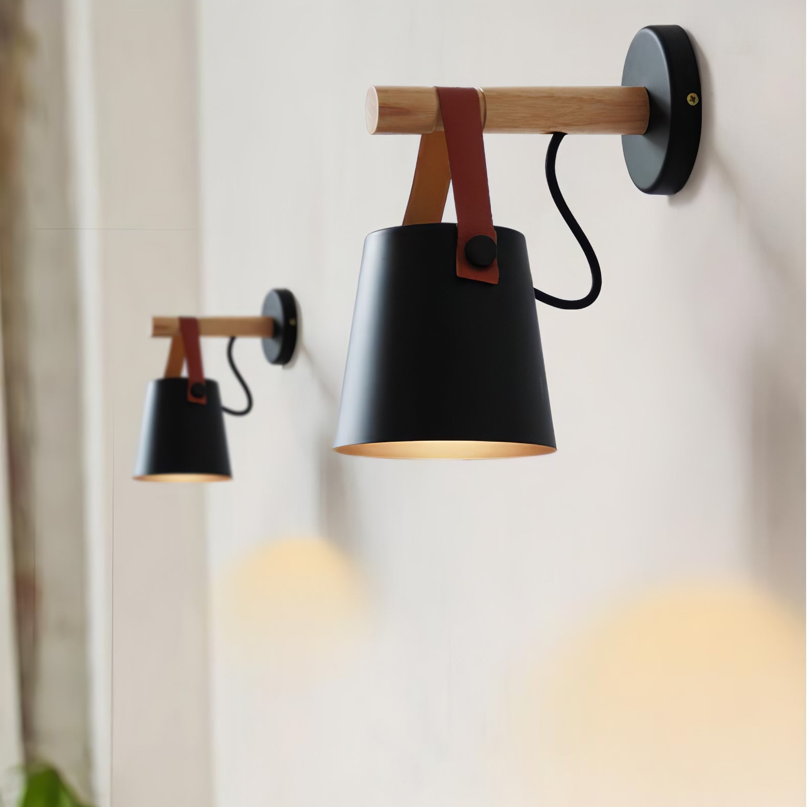 Wooden Conical Wall Light