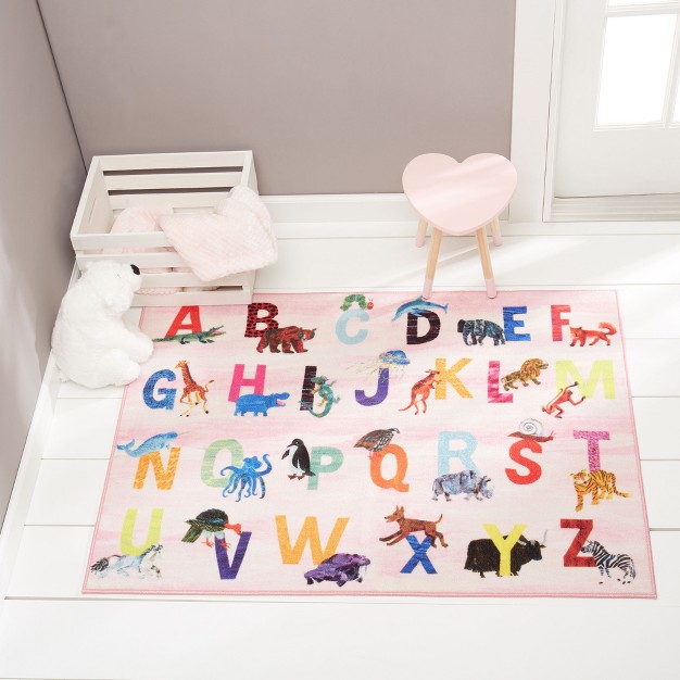 Eric Carle Alphabet Area Kids x27 Rug 4 x27 11 quot x6 x27 6 quot Pink Home Dynamix