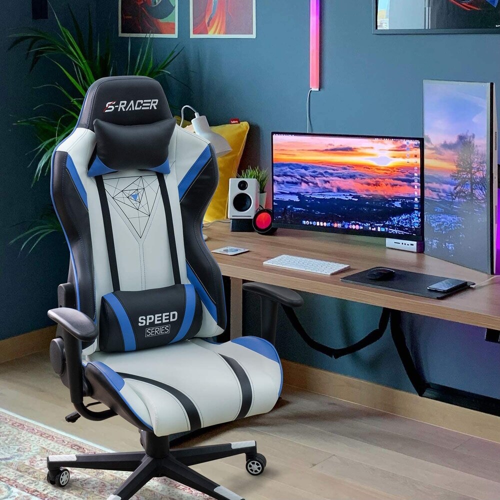 Homall Gaming Chair Racing Office Chair High Back PU Leather Computer Desk Chair Executive and Ergonomic Swivel Chair