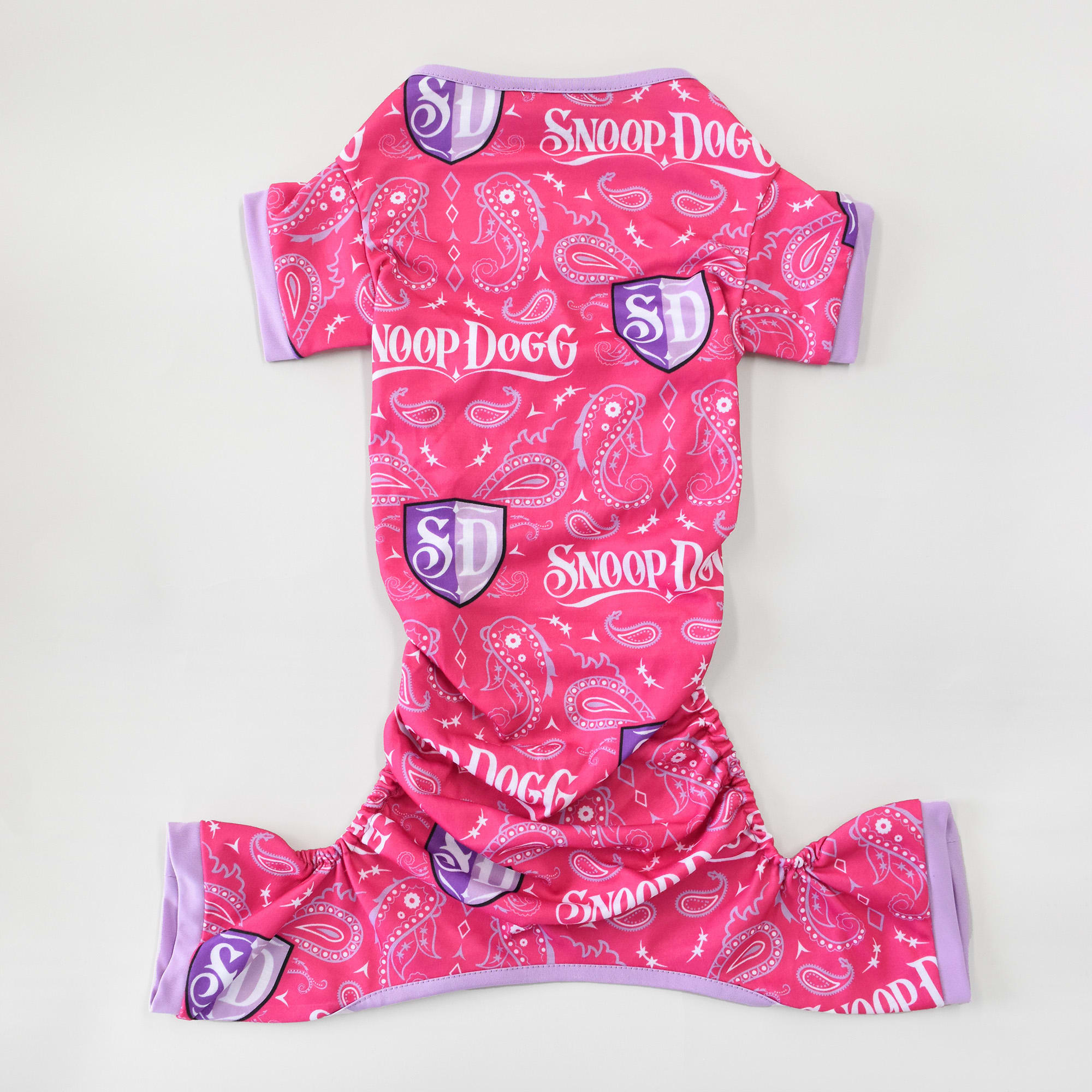 Snoop Doggie Doggs Pink Boss Lady Deluxe Pet Pajamas， X-Small