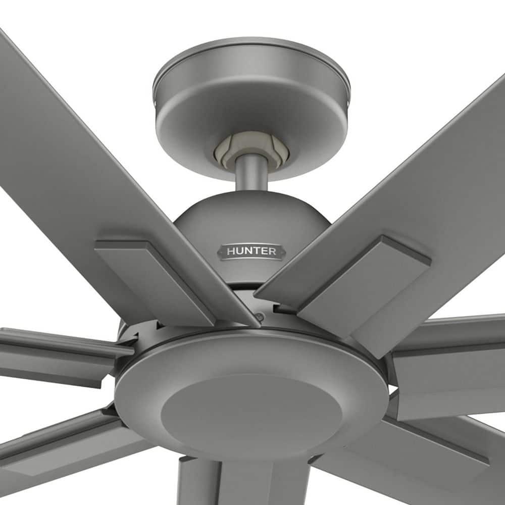 Hunter Downtown 60 in 6Speed Ceiling Fan in Matte Silver with Wall Control