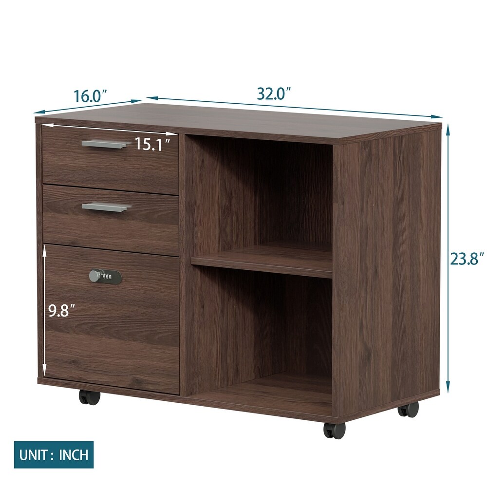 Drawer Wood File Cabinet with coded Lock  hanging File Folders A4 Size