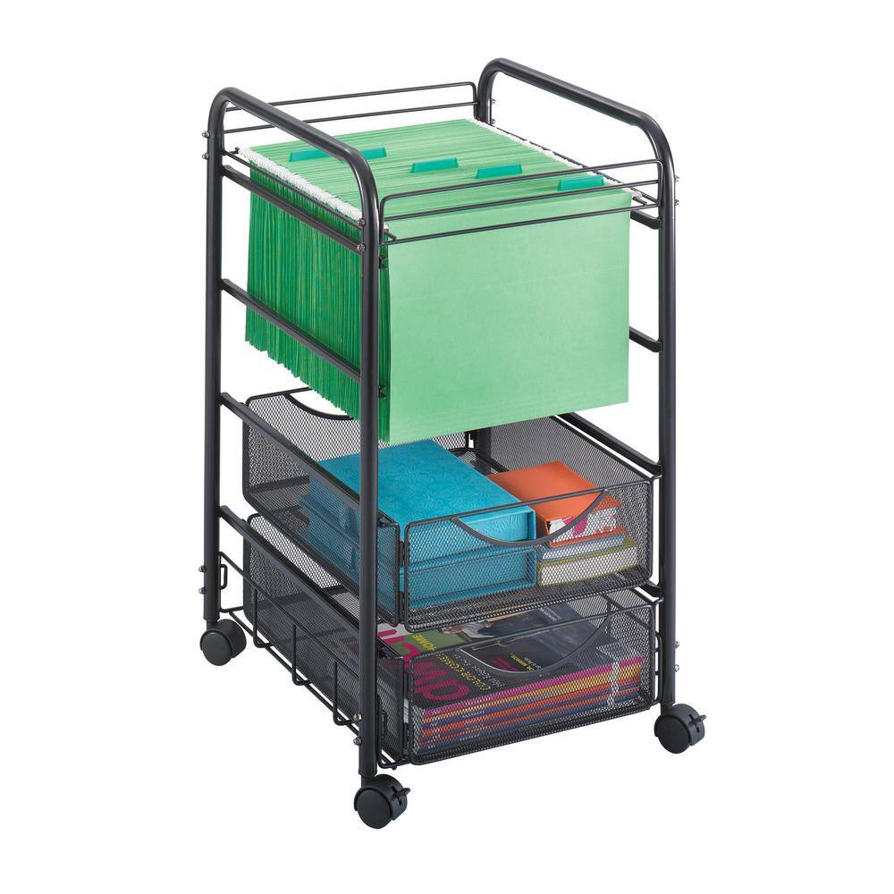 Safco Onyx Metal Mesh Open File With Drawers 5215BL