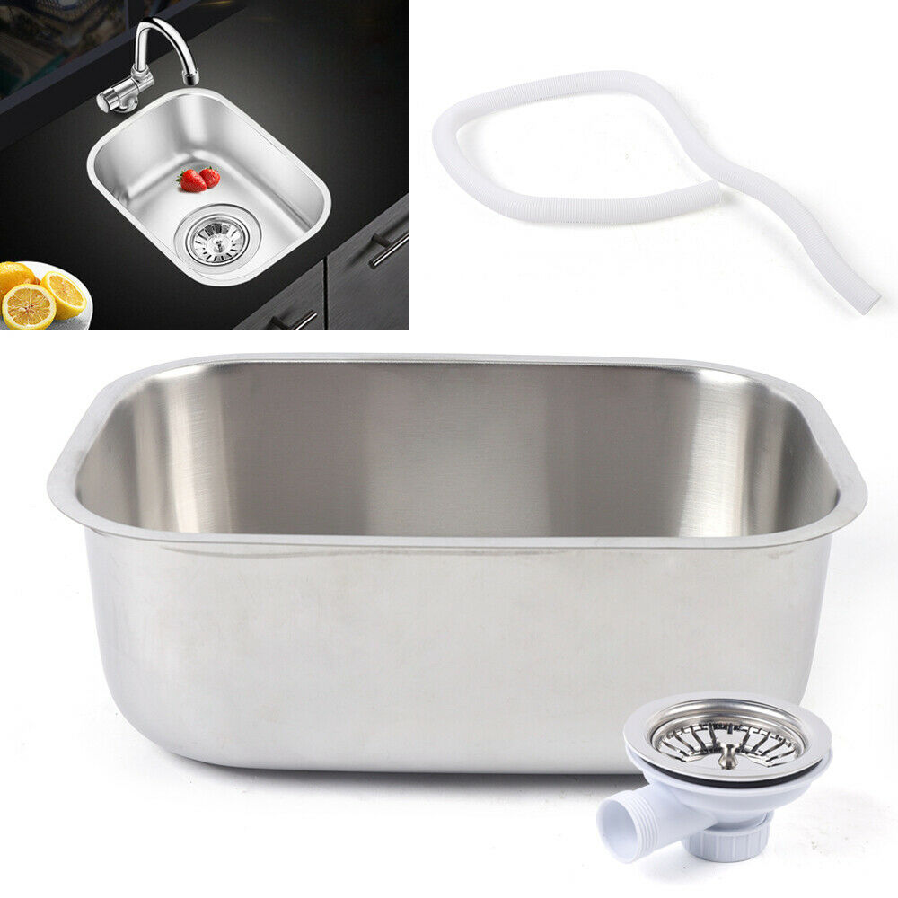 Wuzstar RV Caravan Camper Hand Wash Basin Sink Rectangular RV Kitchen Sink W/ Accessories 304 Stainless Steel