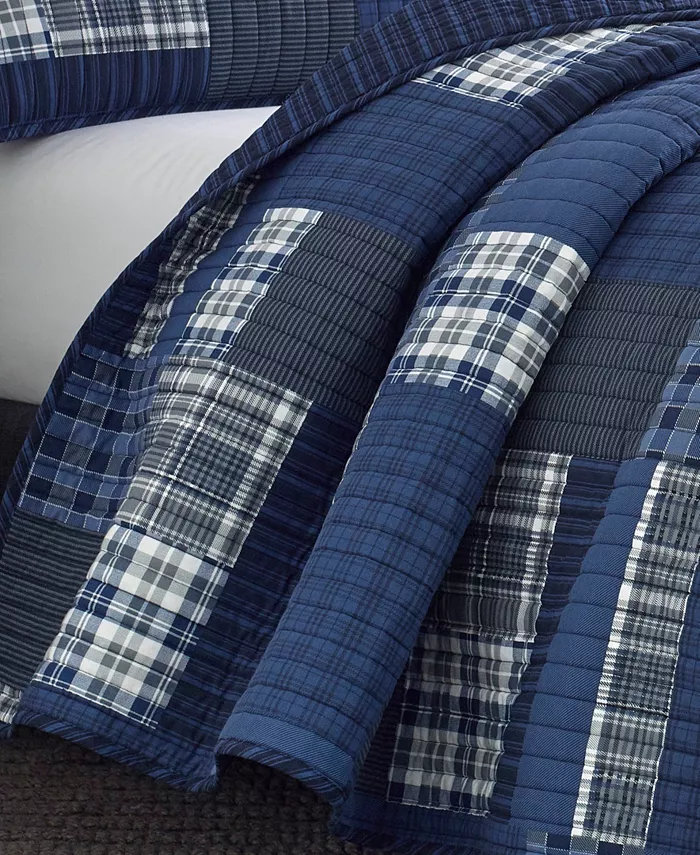 Eddie Bauer Eastmont Navy Reversible 2-Piece Twin Quilt Set