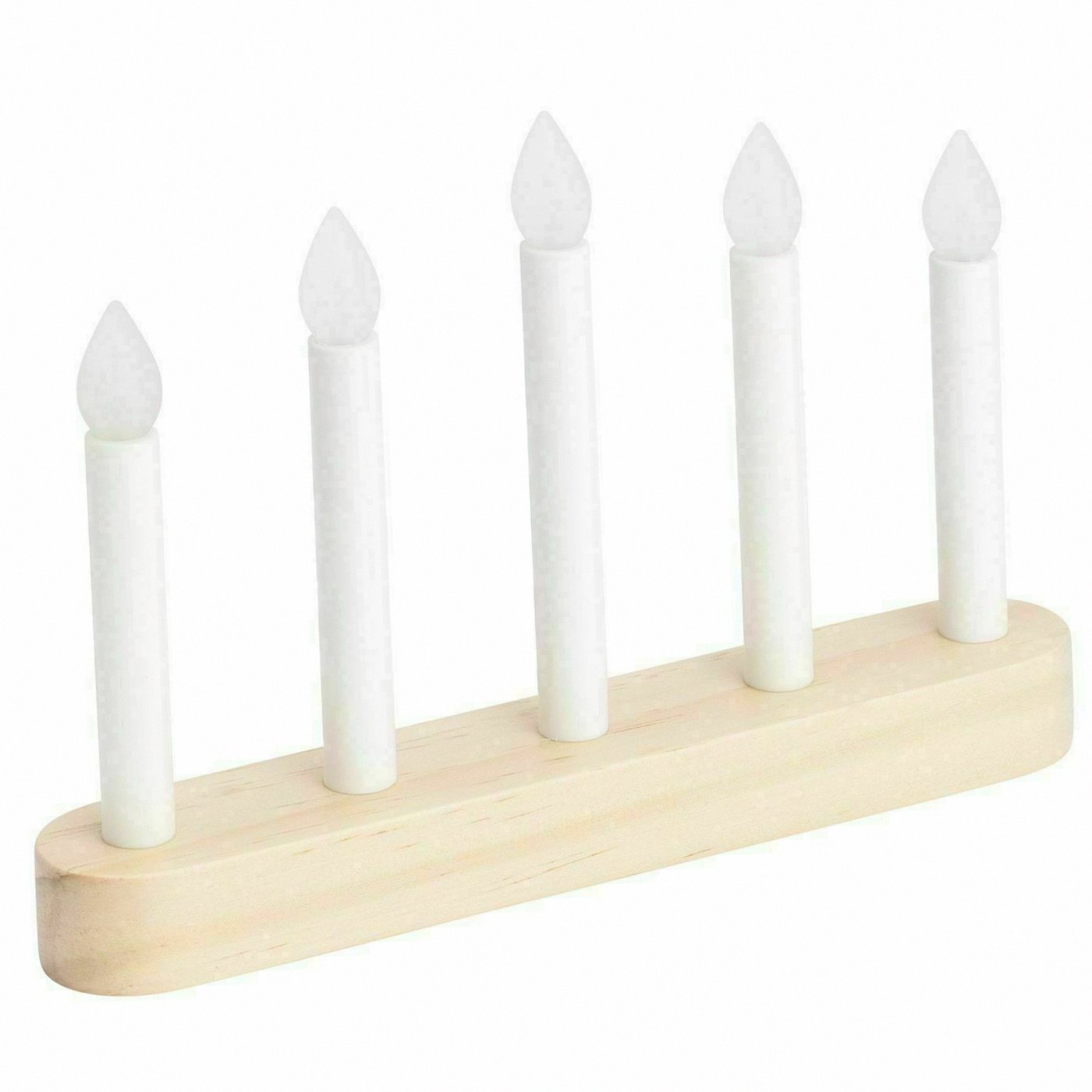 IKEA STRALA LED 5-armed Candelabra Candles Light Solid Wood Battery Candlestick 304.786.51