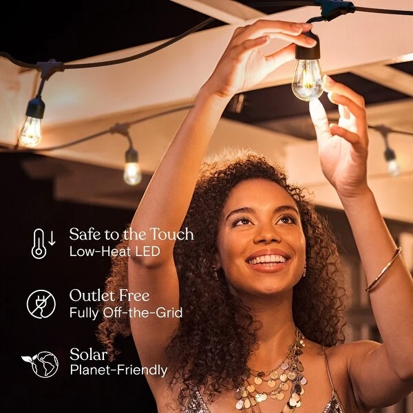 Remote Controlled 48 Ft Solar String Light with 15 Plastic LED Bulbs