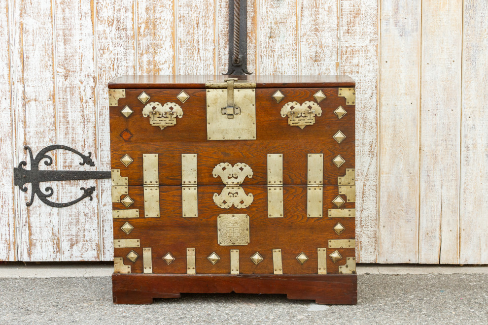 Antique Metal Fitted Korean Wedding Chest   Asian   Accent Chests And Cabinets   by De cor  Houzz