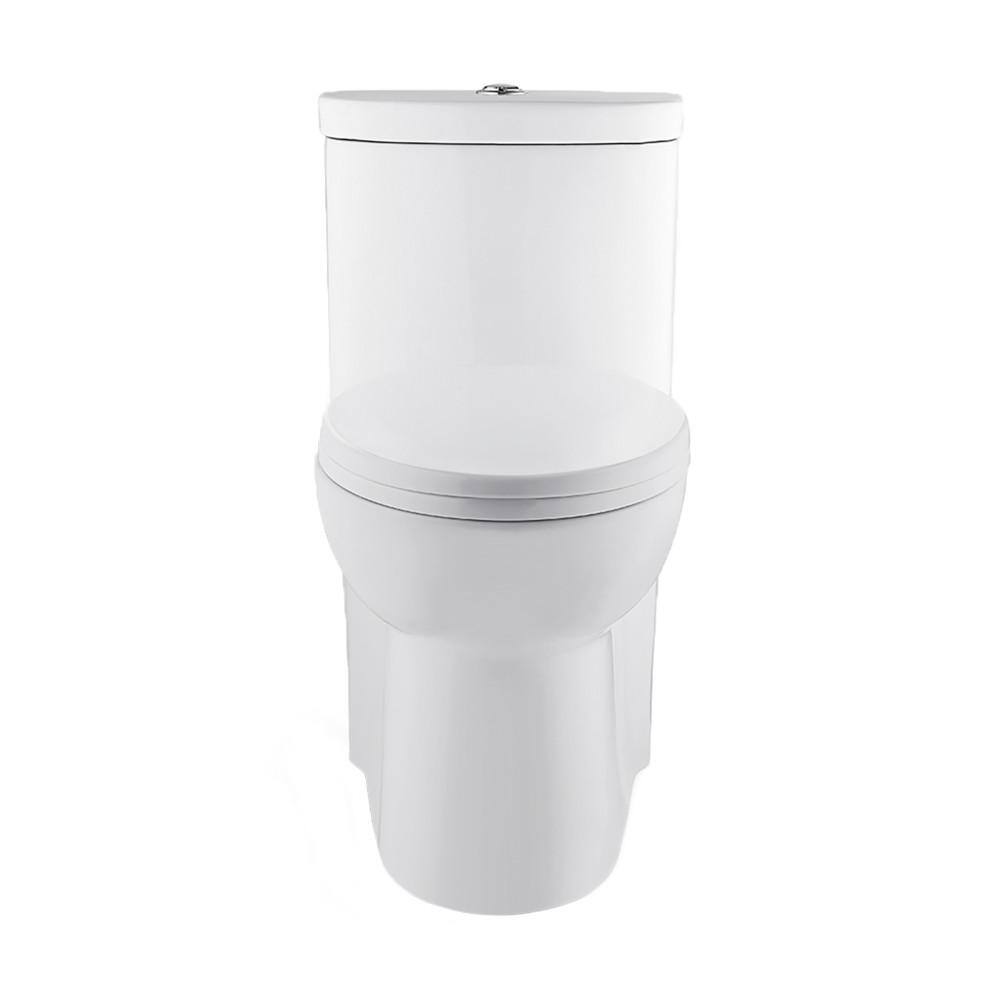 Swiss Madison Sublime 1-piece 1.11.6 GPF Touchless Retrofit Dual Flush Elongated Toilet in Glossy White Seat Included SM-1TK205