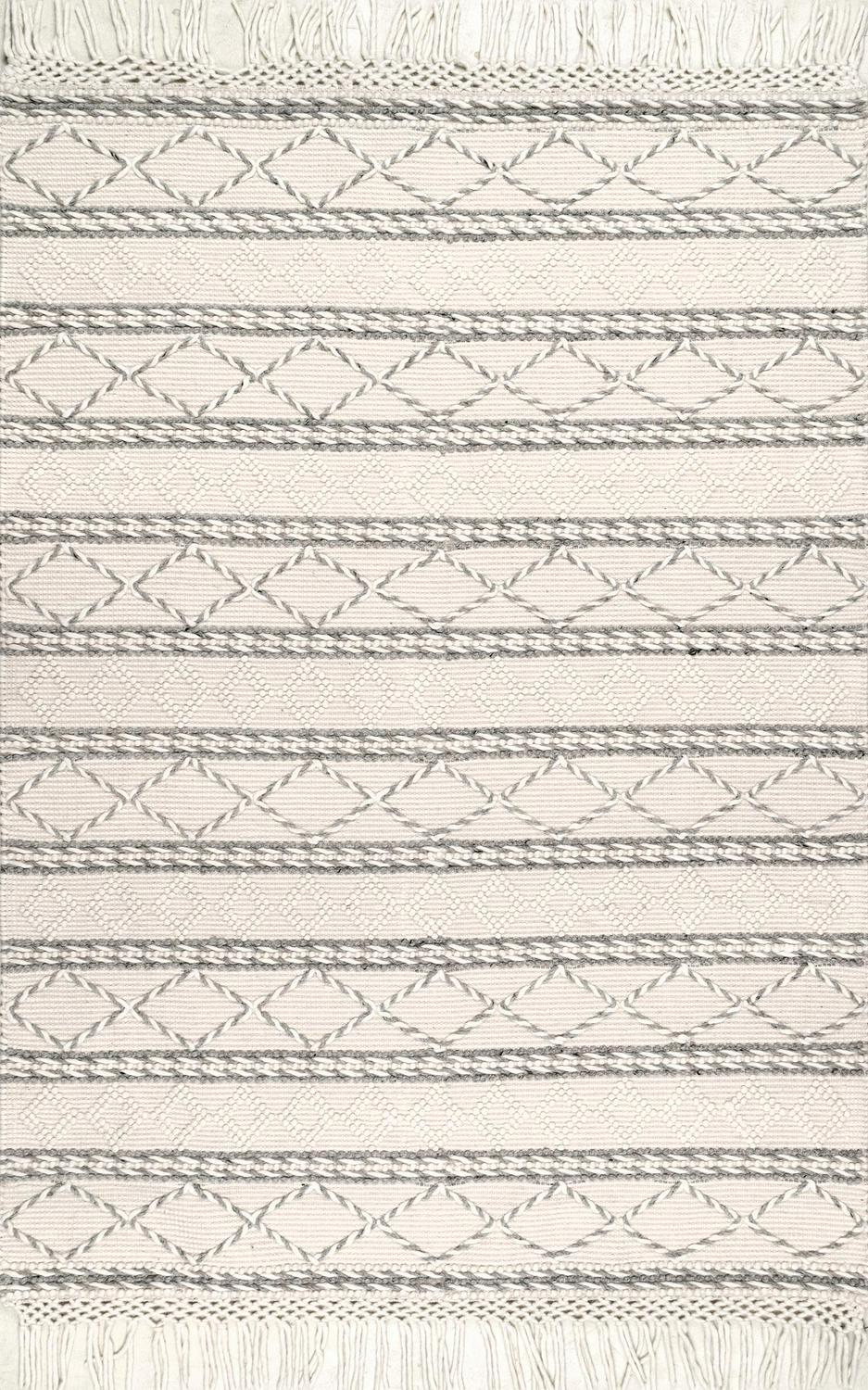 nuLOOM Delaney Tassel Wool Area Rug， 4and#8242; x 6and#8242;， Ivory