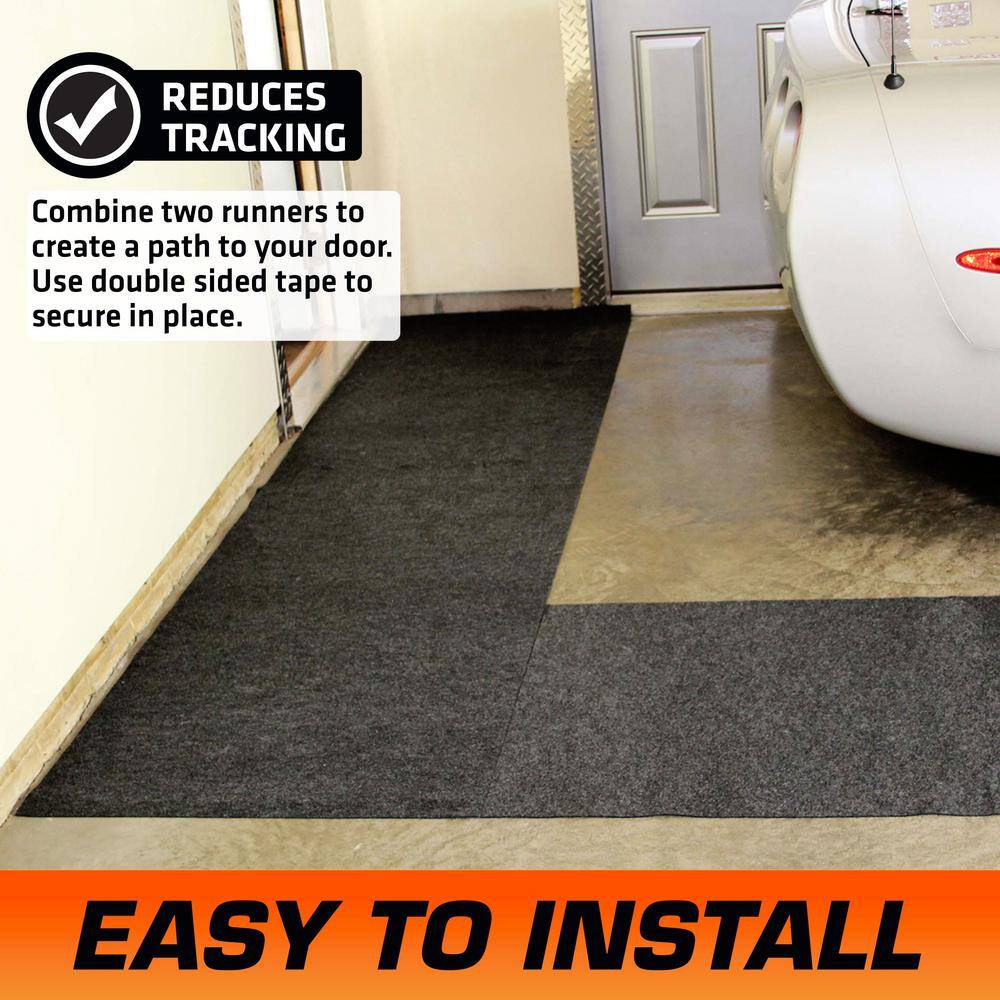 Armor All 2 ft. 5 in. x 9 ft. Charcoal Grey Commercial Polyester Garage Flooring AAGFRC299