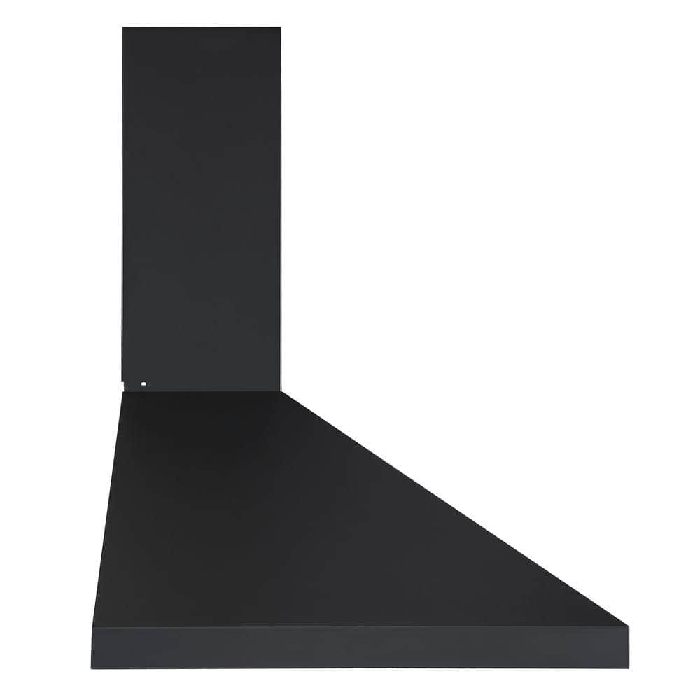 Ancona 36 in 440 CFM Convertible Wall Mount Pyramid Range Hood with LED Lights in Matte Black