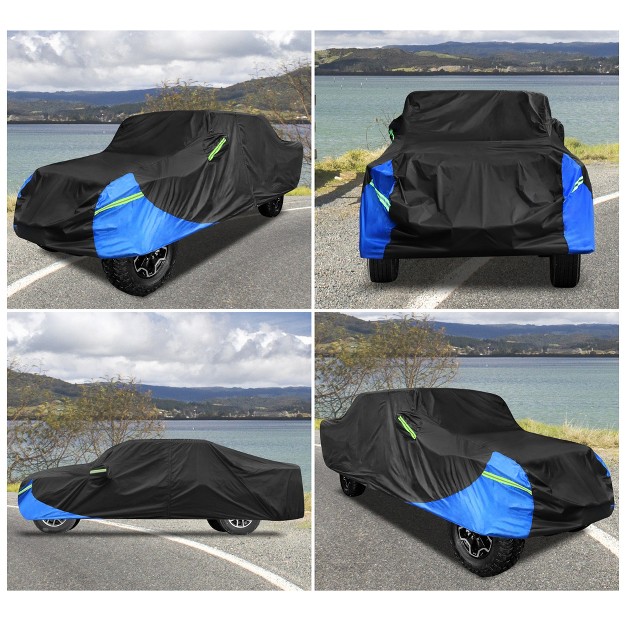 Unique Bargains Truck Car Cover For Jeep Gladiator Jt 2020 2021 2022 Outdoor Waterproof Sun Rain Dust Wind Snow Protection Black Blue 1 Pc