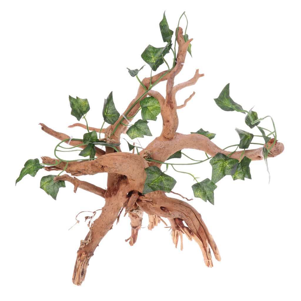 Wood and Ivy Vines Leaf Jungle Climber Vines Habitat Decor for Reptile