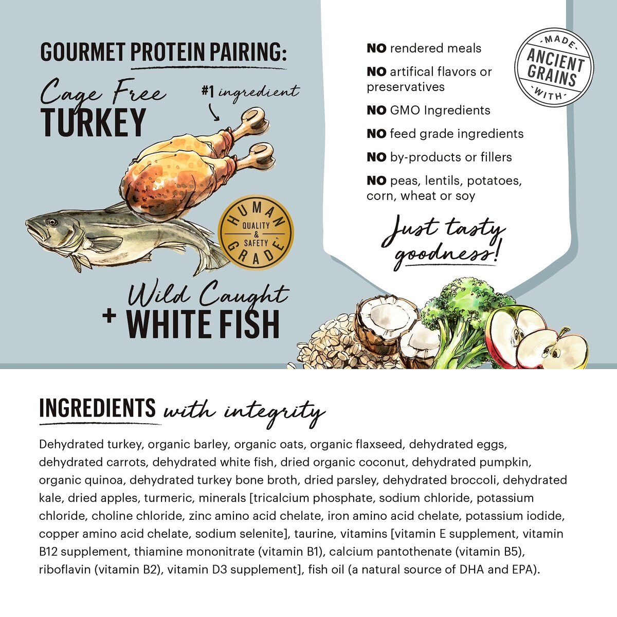 The Honest Kitchen Gourmet Grains Turkey and White Fish Recipe Dehydrated Dog Food