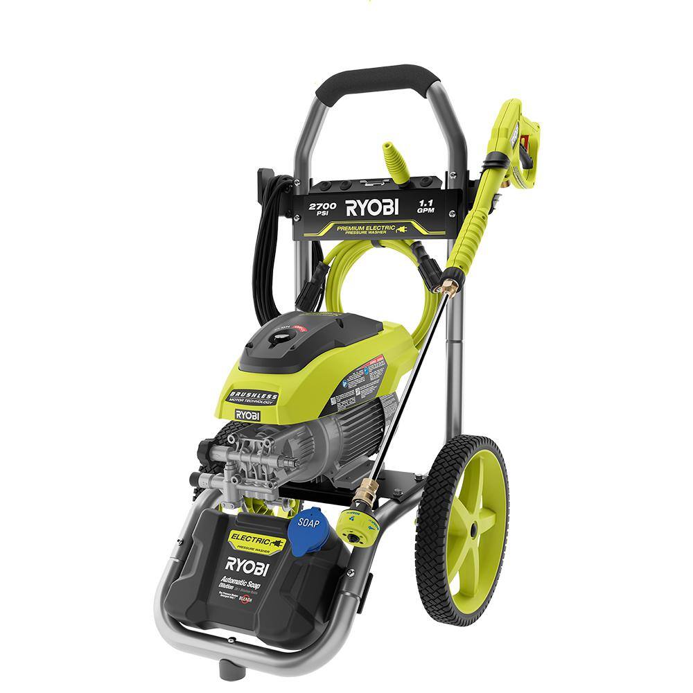 RYOBI 2700 PSI 1.1 GPM Cold Water Corded Electric Pressure Washer RY142711