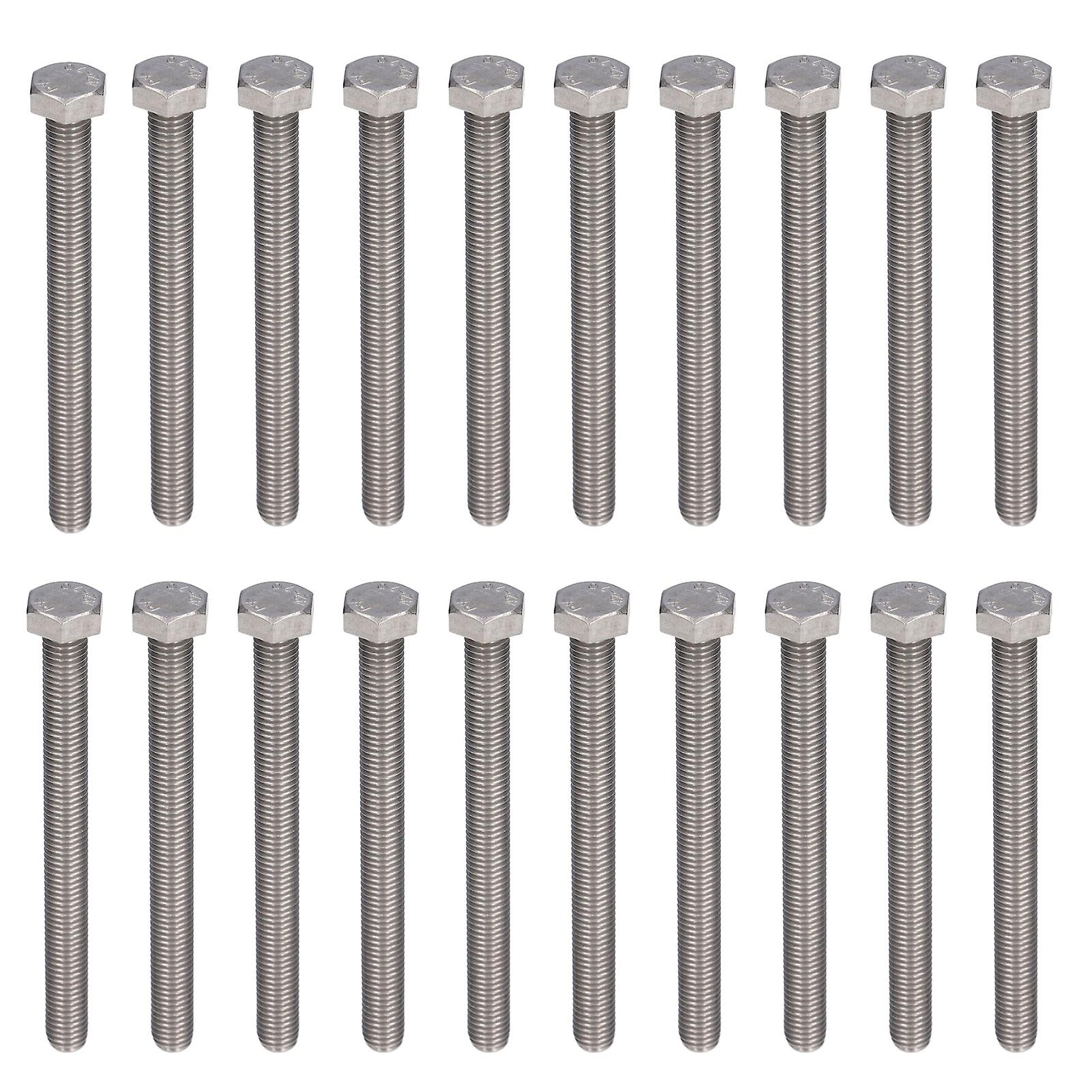 20pcs Hex Bolt Coarse Thread Set Screws Fully Threaded Bolts A2 Stainless Steel M10x1.5 Din 933m10x90