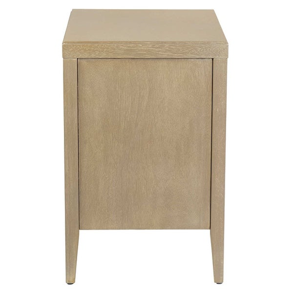 Painted Acacia Wood 3-Drawer Nightstand