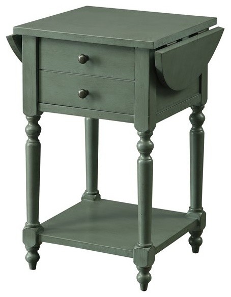 Furniture of America Mendez Wood Drop Leaf Side Table in Antique Gray   Farmhouse   Side Tables And End Tables   by Homesquare  Houzz