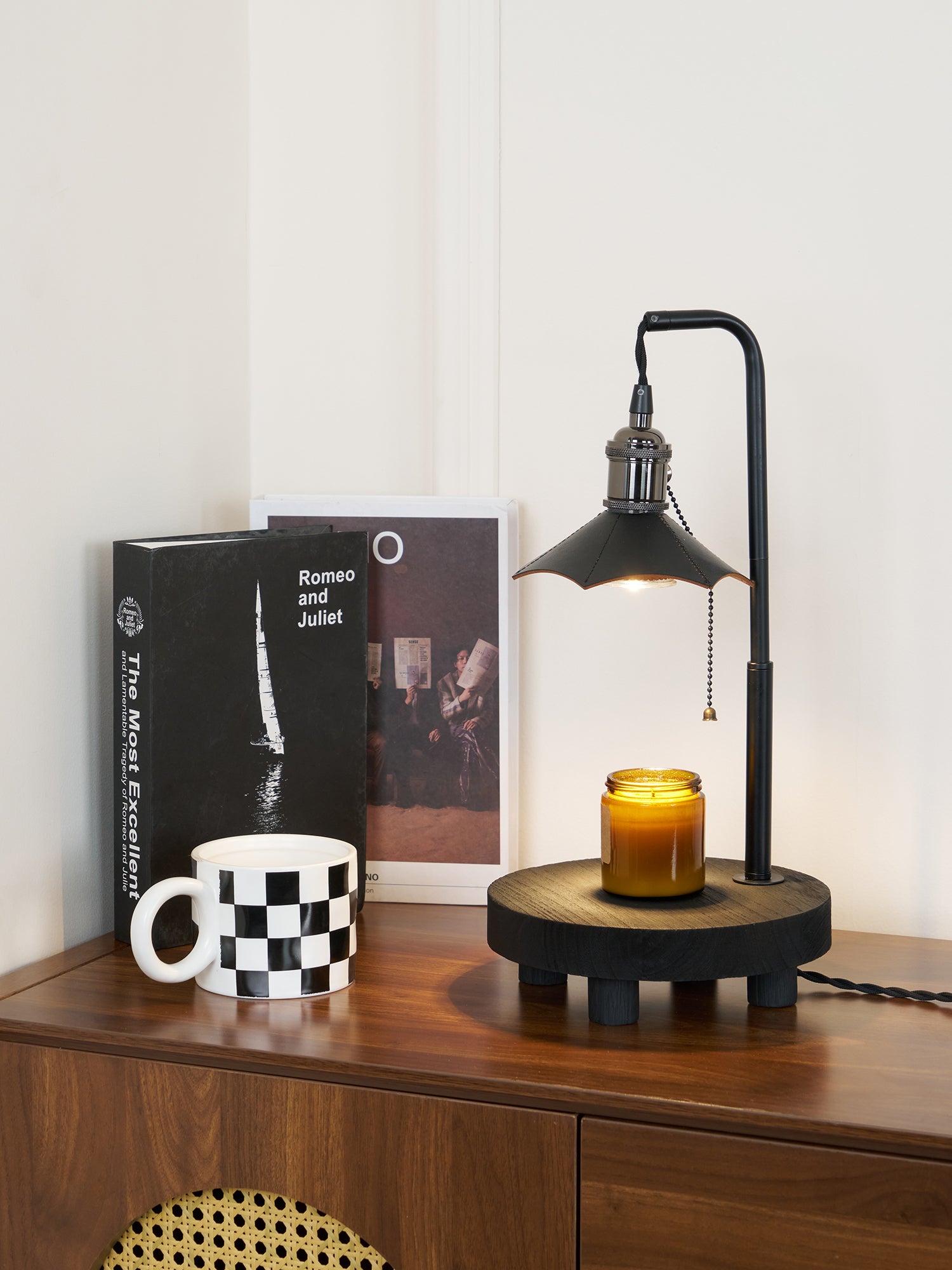 Cordero Wooden Stool Table Lamp