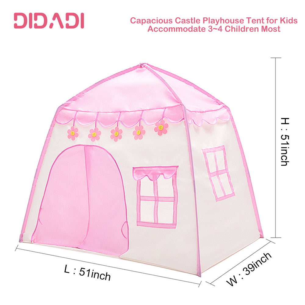 Princess Castle Tent for Kid Girls DIDADI-Kids Durable Pink Playhouse Tents Indoor andOutdoor Large Children Play Room for Imaginative Games Toys for Child Birthday Gifts for Girls