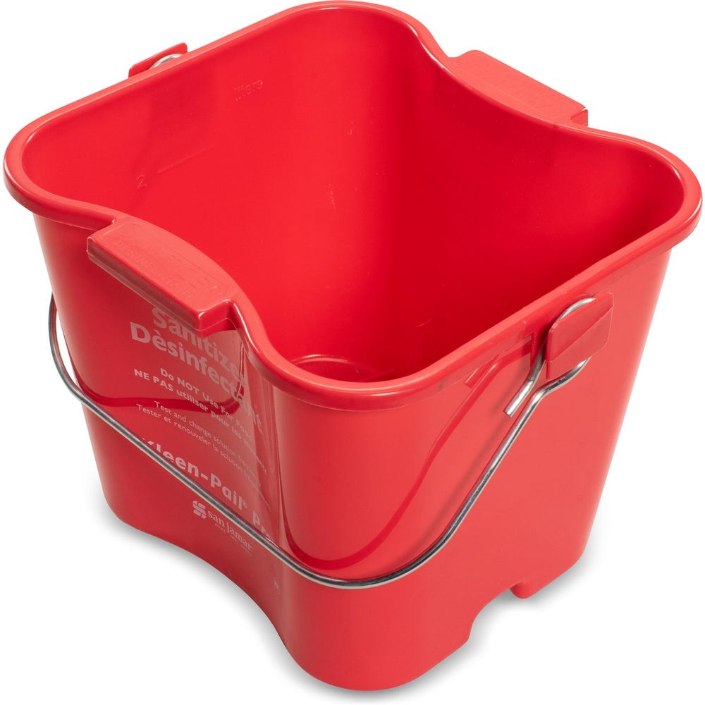 San Jamar KPP97RD Sanitizing Kleen-Pail， 3 Qt.， Red