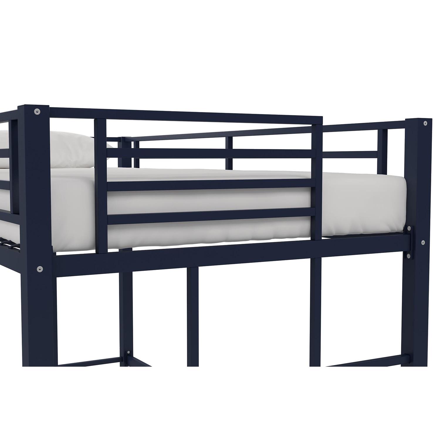 Your Zone Metal Loft Bed Twin Size Navy  Crowdfused