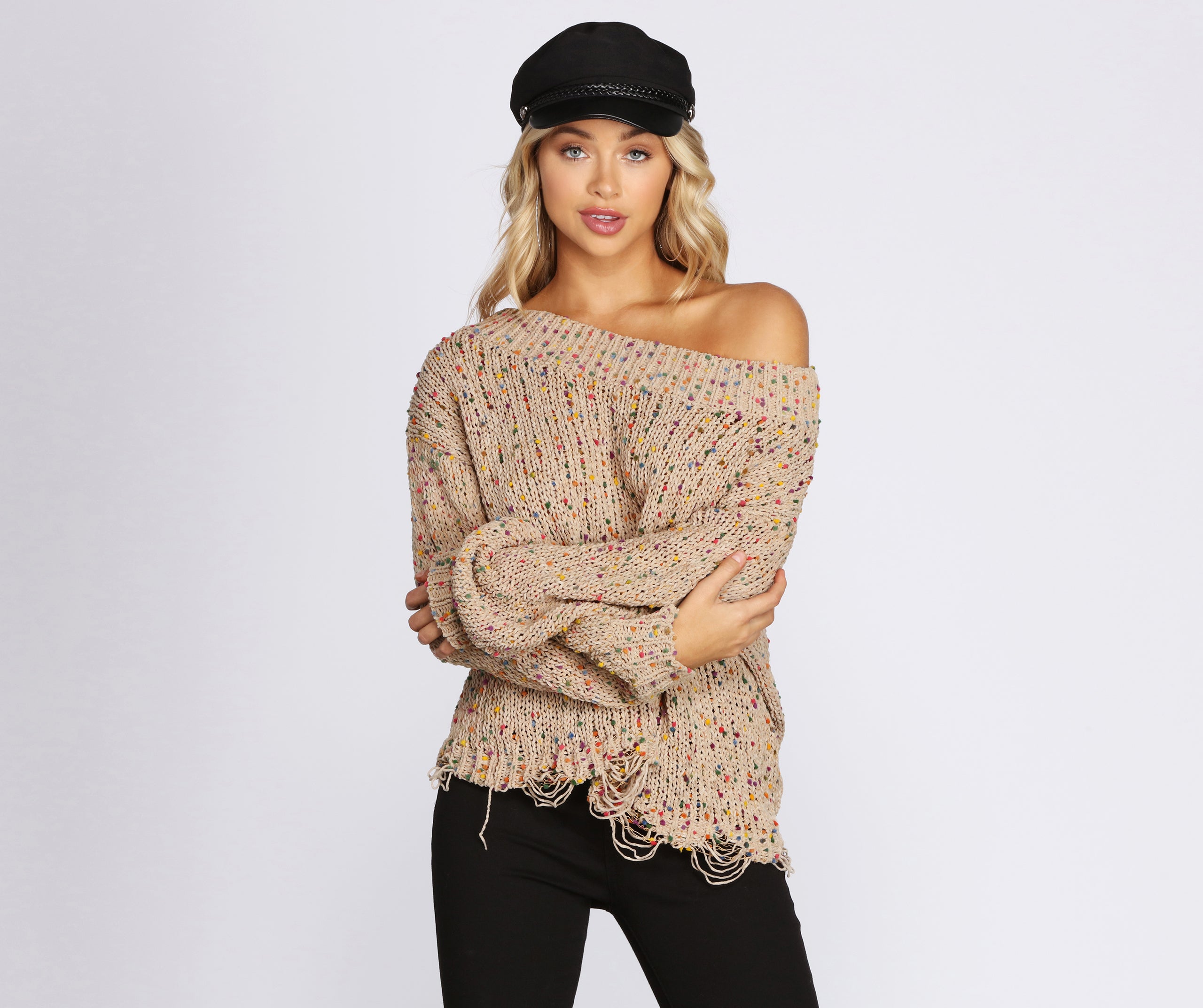 Comfy Confetti Knit Sweater