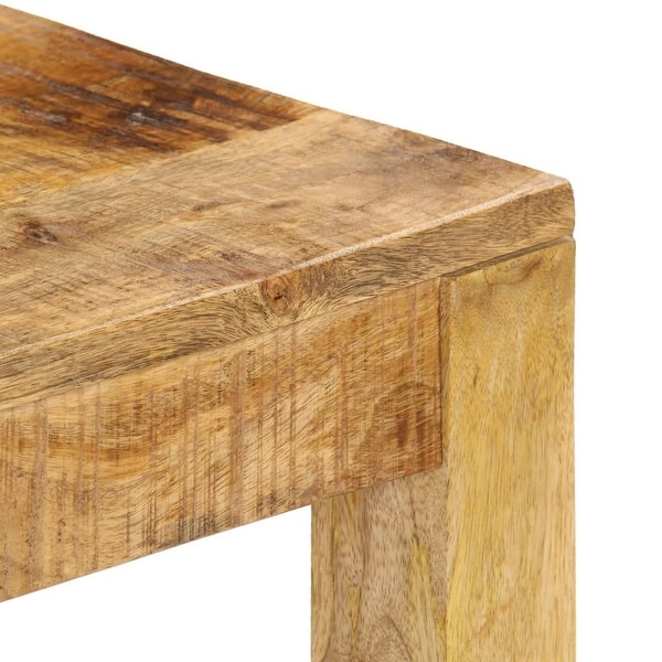 Wooden Square Coffee Table Side Table， Solid Mango Wood End Table Cound Table for Living Room Home， Office 31.5