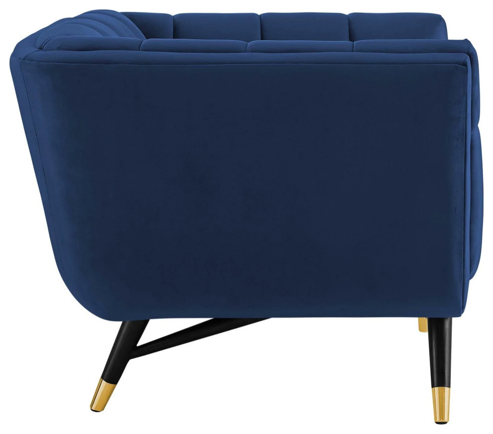 Alice Midnight Blue Performance Velvet Armchair   Midcentury   Armchairs And Accent Chairs   by V.S.D Furniture  Houzz