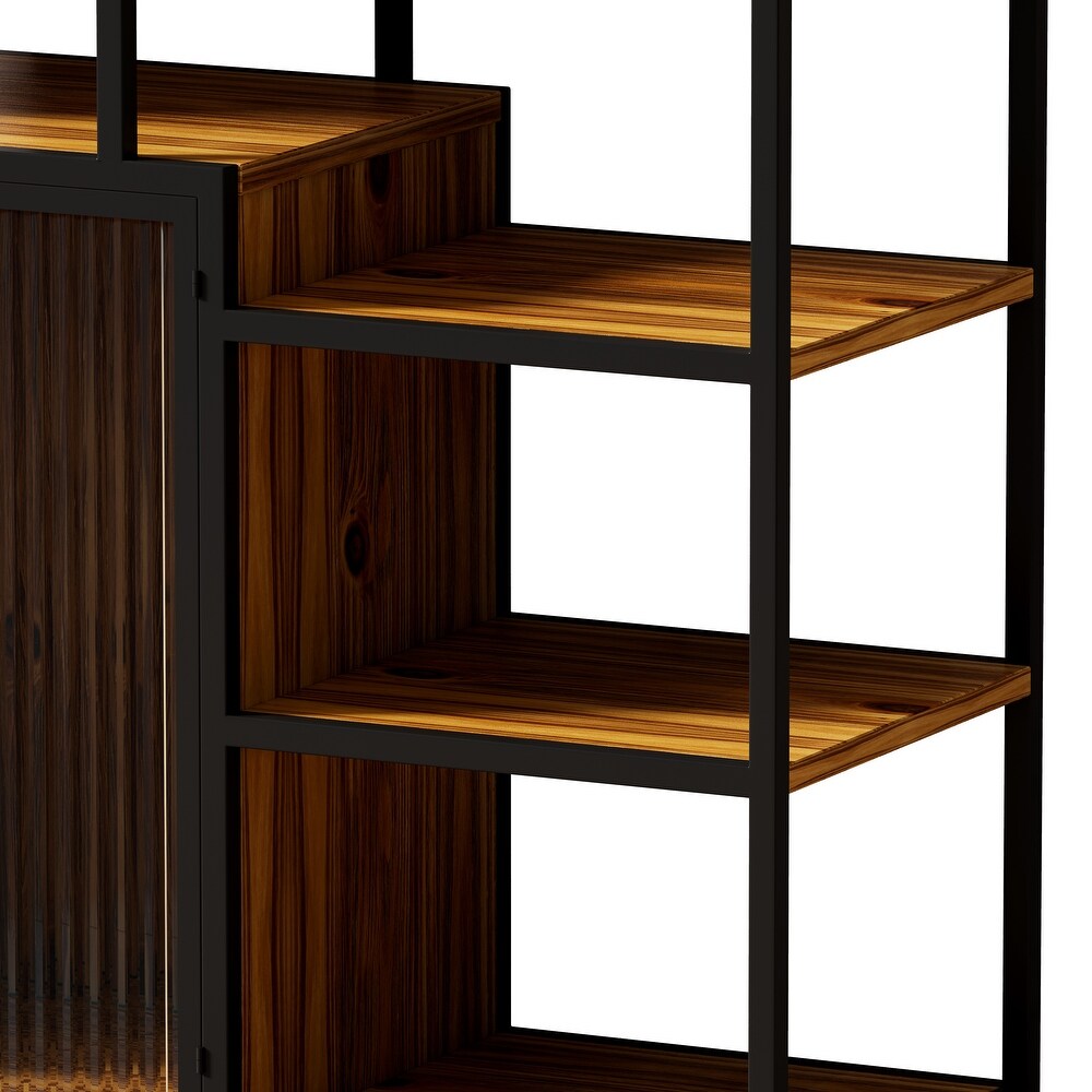 Bookshelf Storage with Enclosed Storage Cabinet