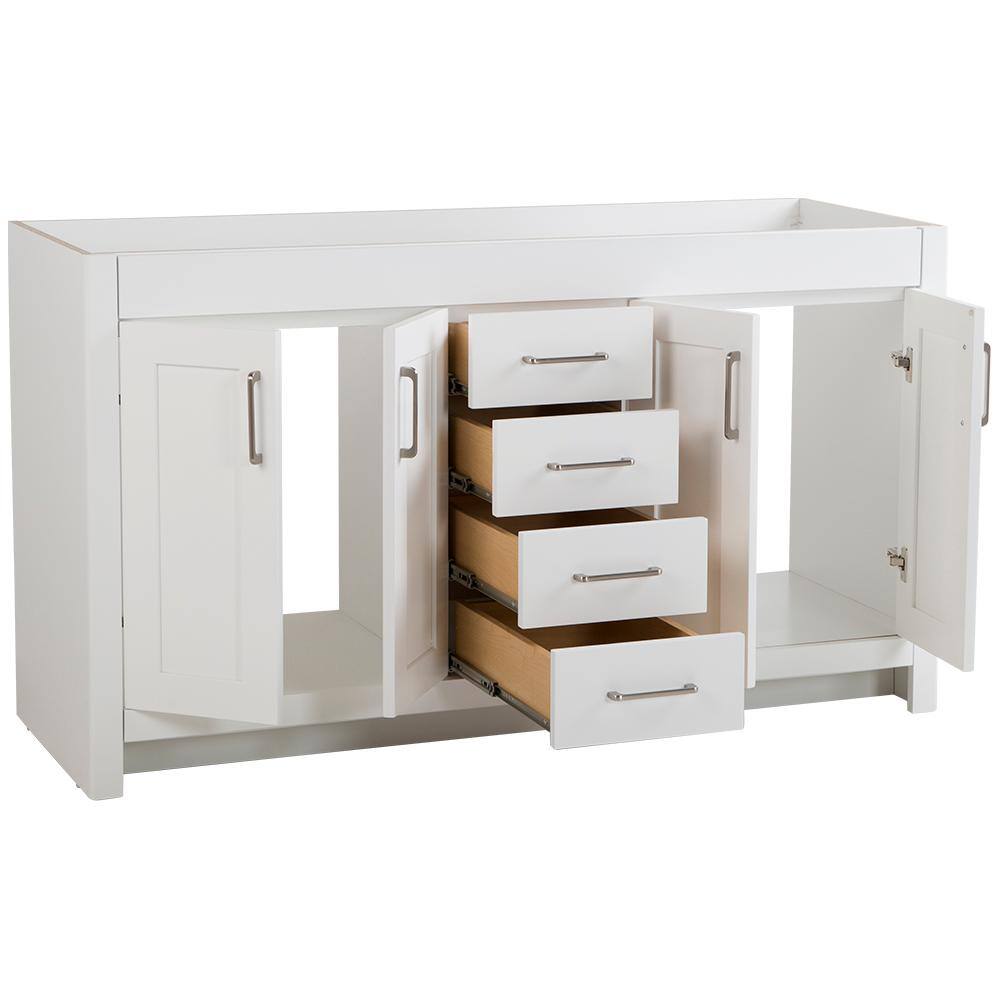 Home Decorators Collection Westcourt 61 in. W x 22 in. D Bath Vanity in White with Stone Effect Vanity Top in Winter Mist with White Sink WT60P2V11-WH