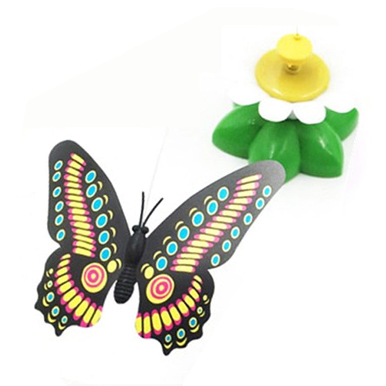 Cat Teaser Toy 360 Degree Rotating Butterfly Flower Shape Interactive Kitten Toy Cat Toy