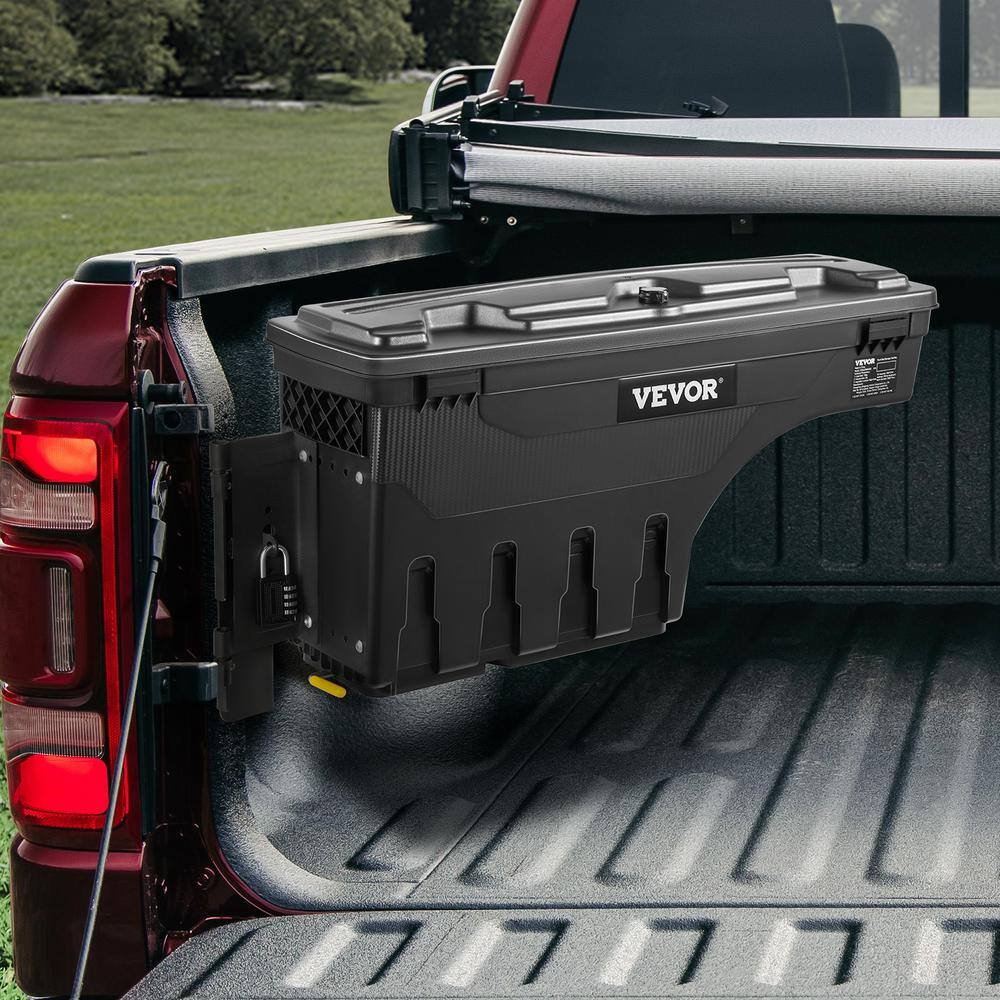 VEVOR 28 in. ABS Truck Bed Storage Box 6.6 Gal. Driver Side Truck Tool Box with Password Padlock for Dodge Ram 1500 2019-2023 KCLJGDODGERAMACUNV0