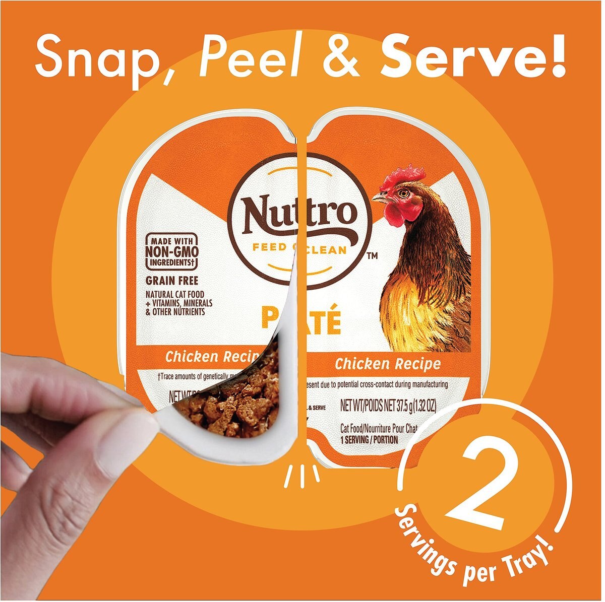 Nutro Perfect Portions Grain-Free Chicken Paté Recipe Cat Food Trays