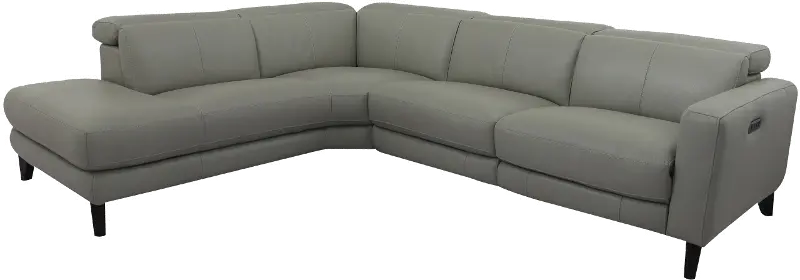 Madrid Cream Leather 2 Piece Power Reclining Sectional