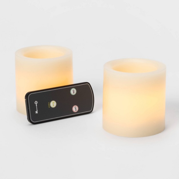 X 3 quot Led Flameless Black Wick Candle Cream