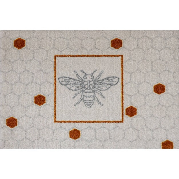 2 x27 x3 x27 Colorstar Bee Hex Door Mat White Bungalow Flooring