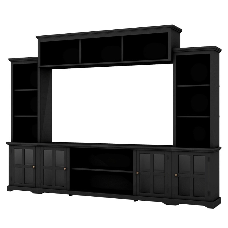 Minimalism Style Entertainment Wall Unit with Bridge  Modern TV Console Table for TVs Up to 70\